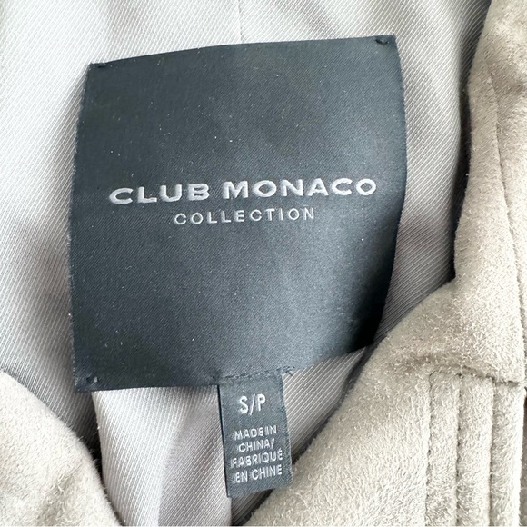 Club Monaco Collection Grey Suede Moto Jacket S - Picture 5 of 16